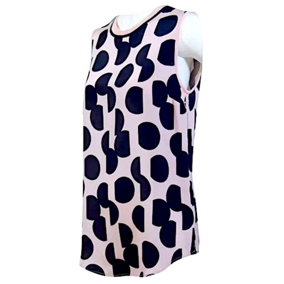 🆕🏷️  Rebecca  Blush/Caviar Polka Dot Print Stretch Retro Silk Blouse. Size 2-6 - Picture 4 of 12